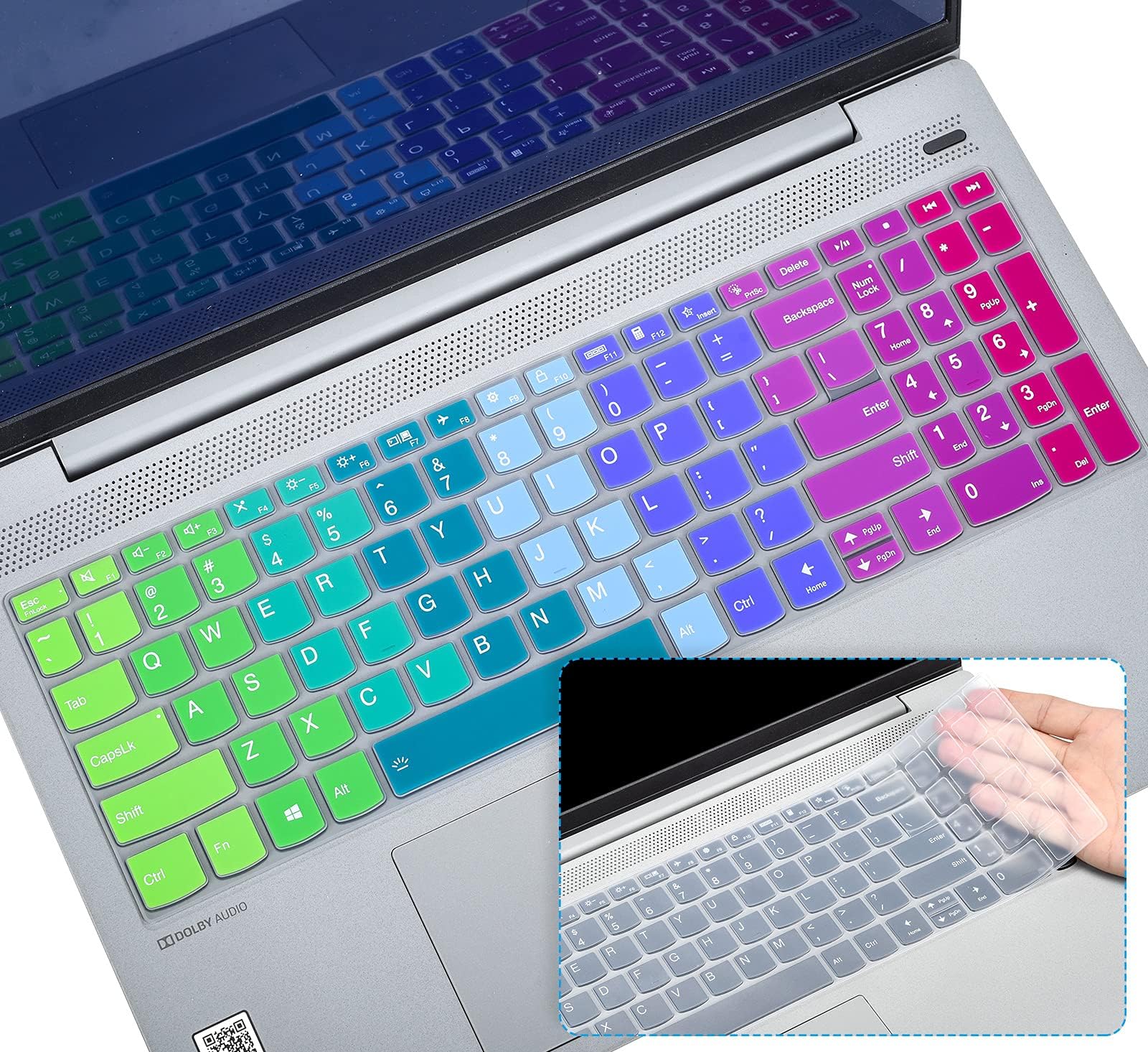2PCS Keyboard Cover Skin for 2024 2023 Lenovo Yoga 7i 15.6, 16, Lenovo ideaPad 1 1i 15.6, ideaPad Flex 5 5i 15.6, ideaPad 3 3i 5 5i 15.6, Lenovo ThinkBook 15 G2 G3 15P, Lenovo V15 G4 G3 G2