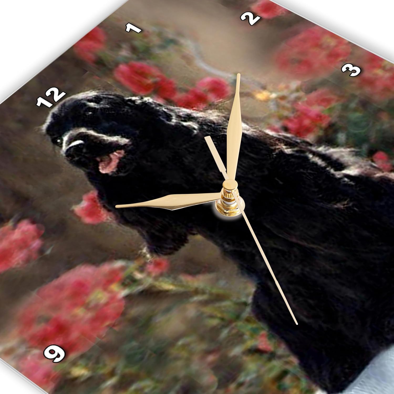 3dRose Wall Clock Silent - 13 inch - English Cocker Spaniel Black - Dogs Cocker Spaniel