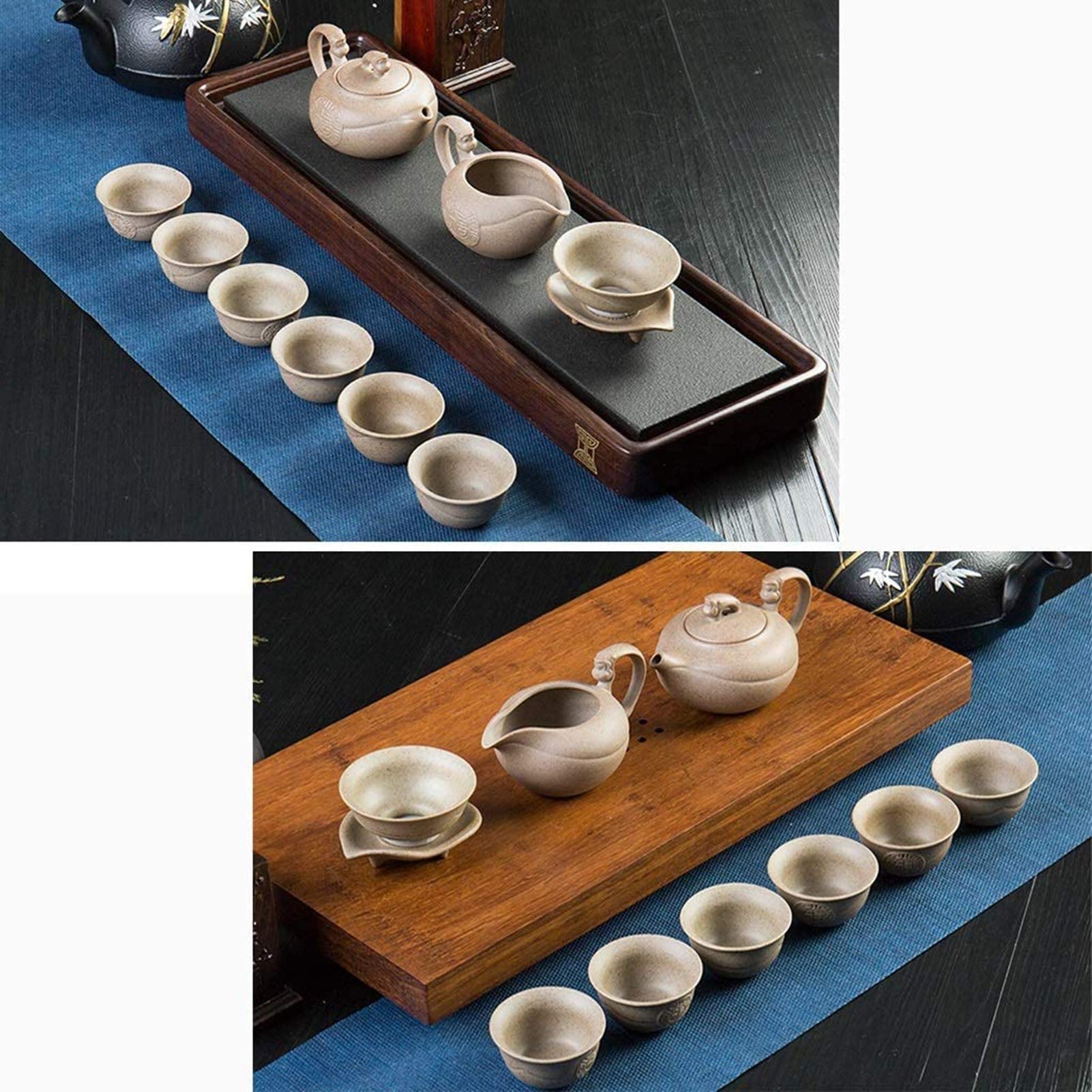 Espressotasse, Bechertasse, Kaffeetassen-Set mit Henkel, Kesselbecher, Teetasse, komplettes Haushaltsset aus Steinkeramik-Teeservice/einfache Retro-Kung-Fu-Teeschüssel/Keramik-Teetasse und Teekanne