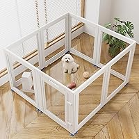 Vista 8 de Corralito de acrílico transparente para perros, corral transparente para perros para interiores, fácil de montar, corral transparente para mascotas