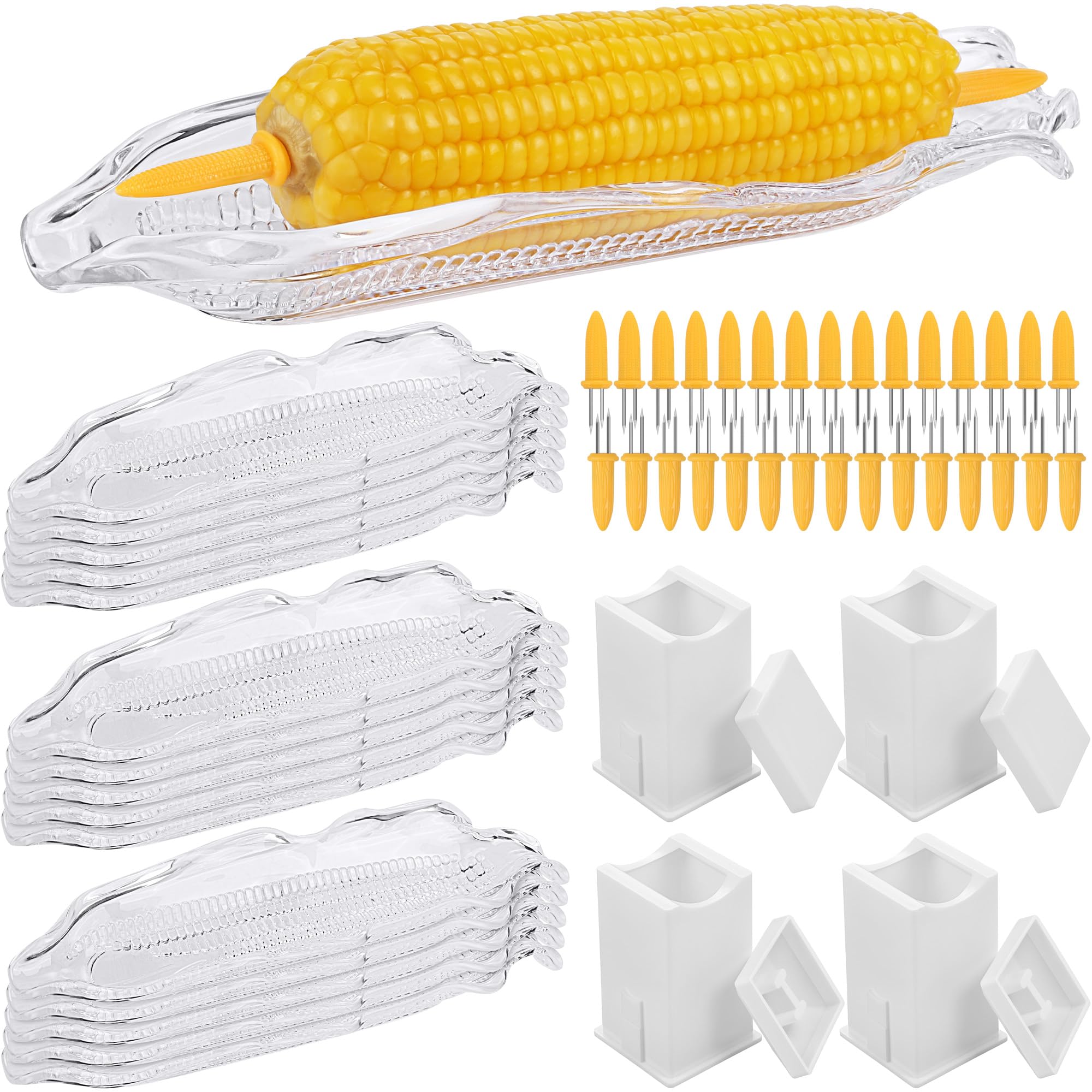 8x Maiskolben-Schalen + 20 Halter + 2 Butterstreuer – Komplettes Set Für Grill-Partys