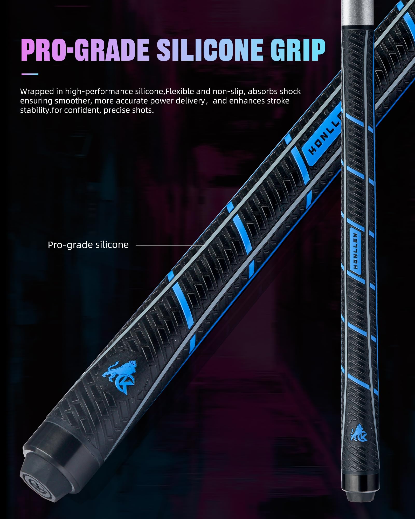 KONLLEN Heavy Hitter Break-Queue, Carbonfaser-Break-Queue mit 12,9 mm Spitze, Punch-Queue, Billard-Pool-Stick (KL-HH Break-Queue, nur 1/2 geteiltes Queue/anderes Queue, 3-teiliges Break-Jump-Queue)