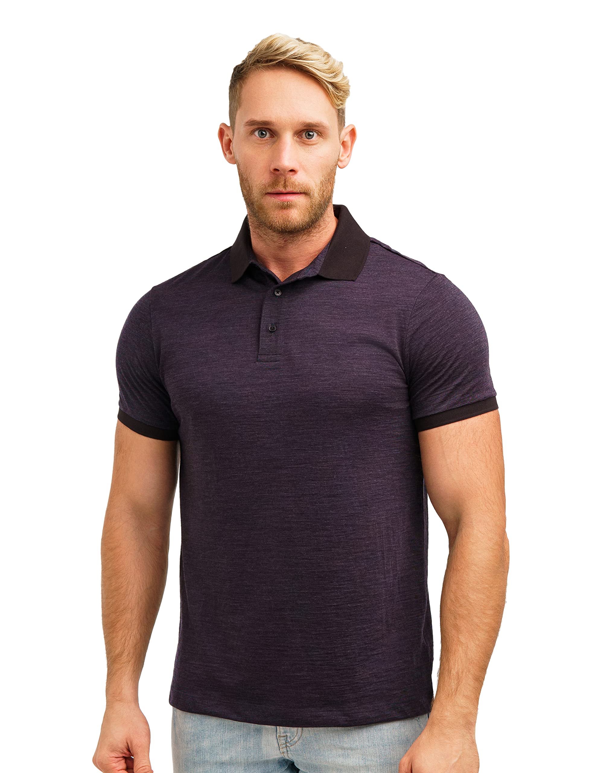 Merino Wool Polo Shirt Men - Anti-Odor 100% Merino Wool Shirts for Men Short Sleeve Breathable