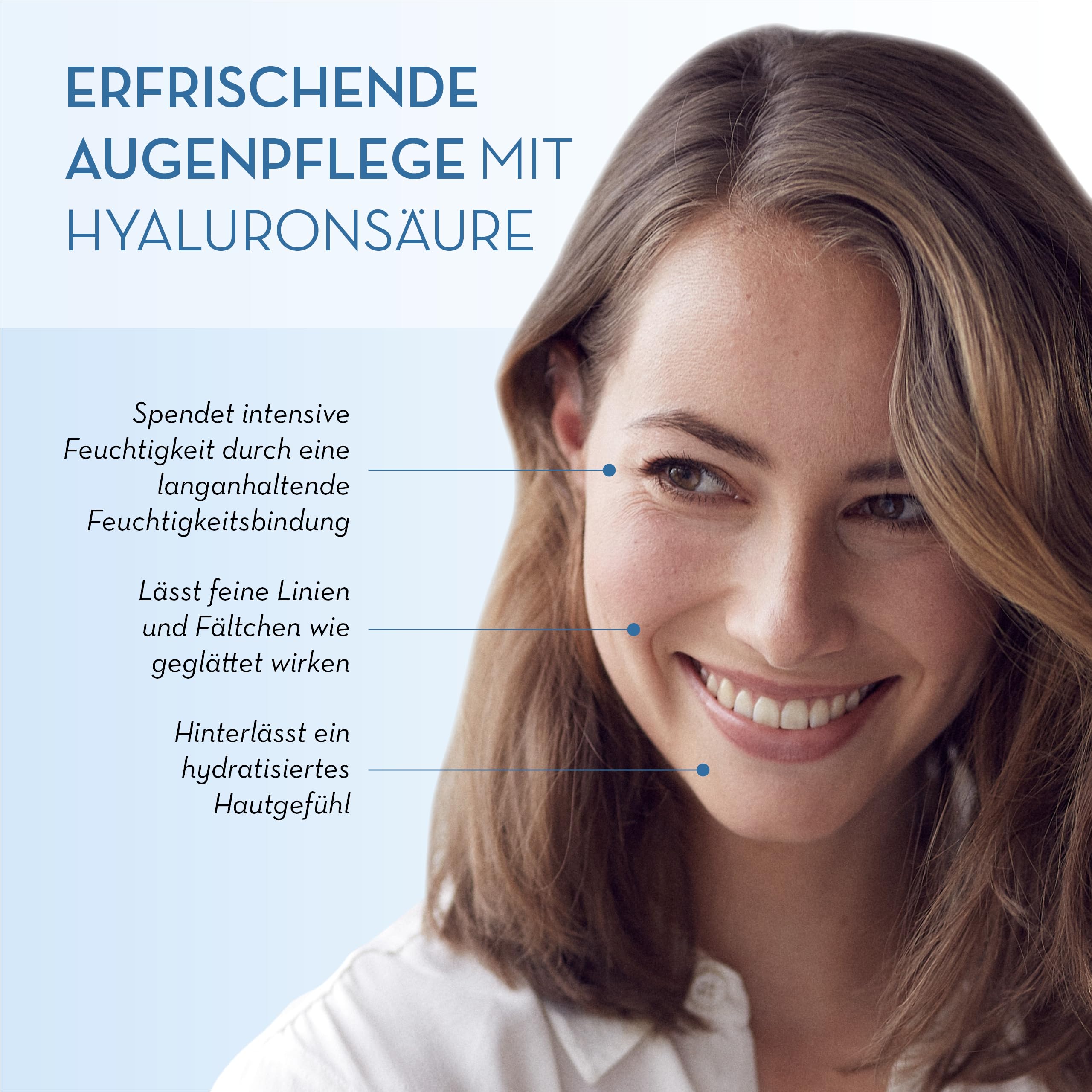 JEAN D'ARCEL RENOVAR crème yeux hyaluronique – Anti-Falten Augencreme – Mit Hyaluronsäure & Kamelien-Öl – Hyaluron Eye Cream – 30 ml