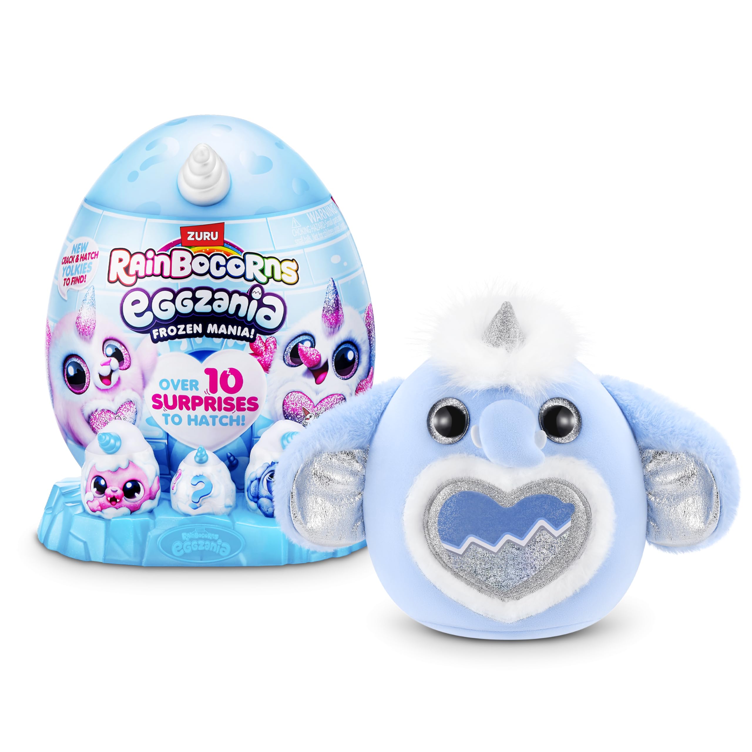 Rainbocorns Eggzania Frozen Mania by ZURU, Collectible Plush Toy for Girls 3+, Arcticus, 9.49 inches - Image 2
