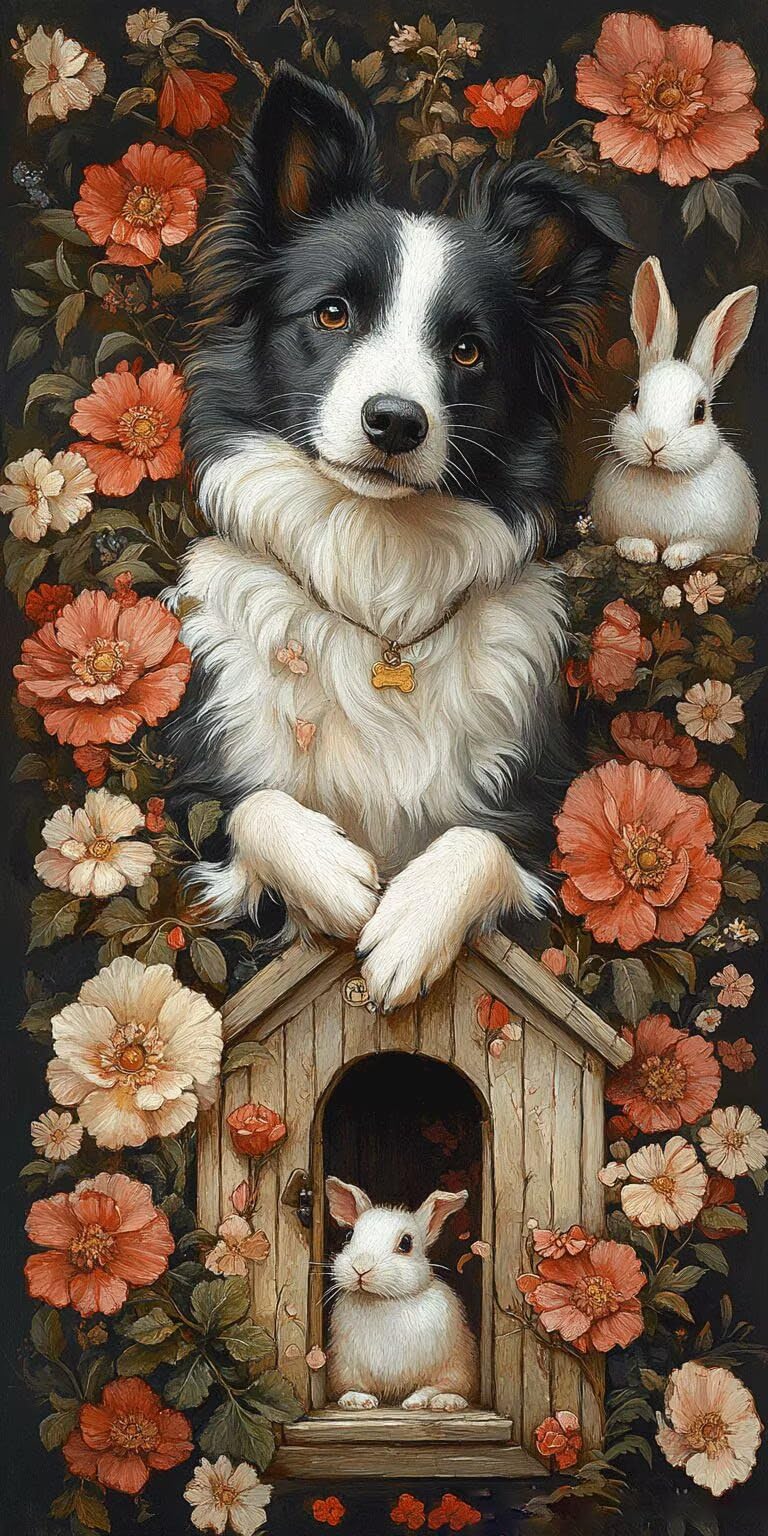 Malowanie według numerów Dorośli pies Płótno 50x100cm, Zwierzę, k-108