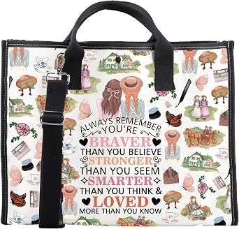 CMNIM Book Inspired Tote Bag Literary Gifts for Readers Always Remember Youre Braver Crossbody Bag Book Lover Gifts