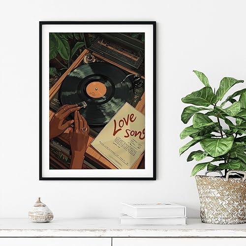 Miniatura 6 de Arte de pared de niña negra, lienzo de mujer afroamericana, decoración de pared, póster con temática musical, póster abstracto de chica de moda,