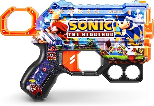 Miniatura 3 de X-Shot Skins Menace - Sonic Mega (paquete de 2 + 16 dardos) por ZURU, fácil recarga, tecnología de dardos de bolsillo de aire, lanzador de dardos de