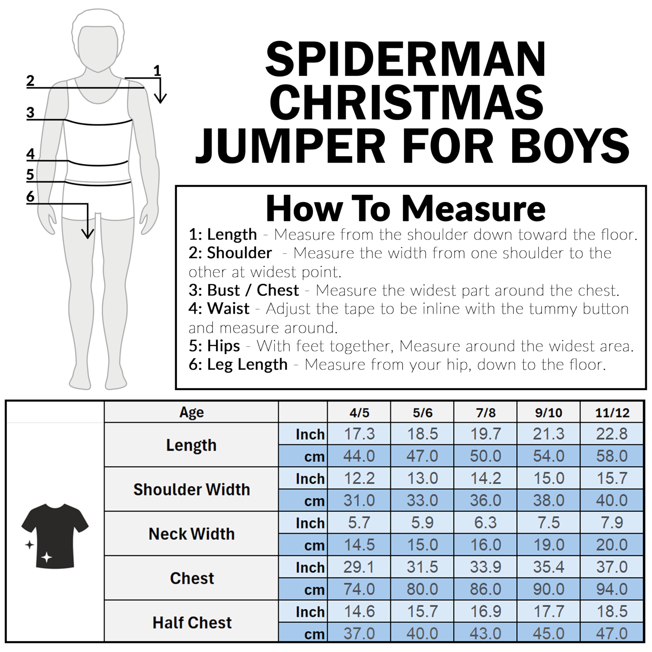 Marvel Spiderman Jersey Navideño Niños Suéter Punto Cuello Redondo
