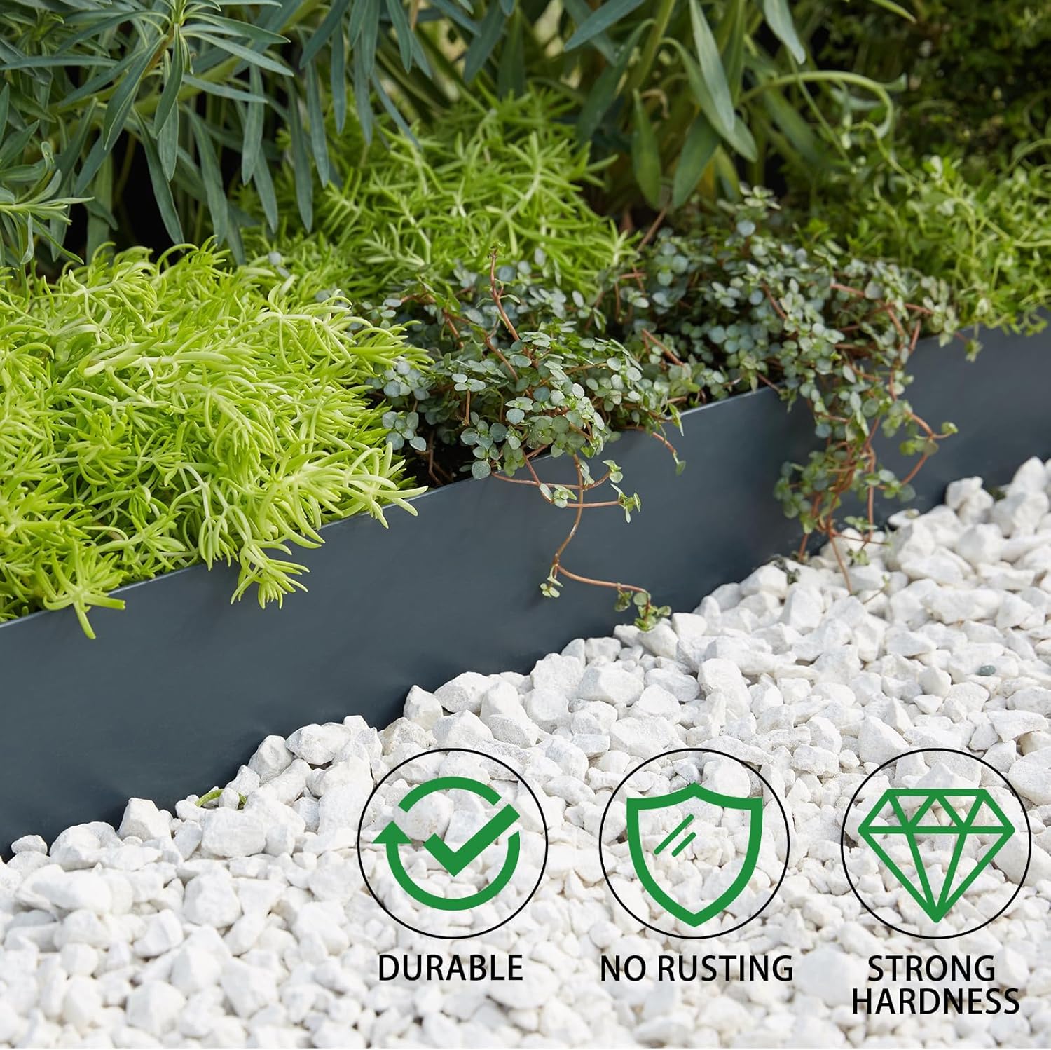 Metal Garden Edging 4.5"x40",Total 16.25ft Length Galvanized Steel Landscape Edging,Black Flexible Sidewalk Lawn Edging Border for Garden,Lawn,Flowerbed (5Pack)…