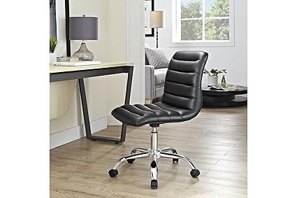 Finch Fox Height-Adjustable Faux-Leather Study Desk Chair for Salon, Spa, Bar, Medical, Kitchen, Doctor in Black Color