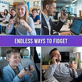 BUNMO Magnetic Rings Stocking Stuffers for Teens - Fidget Toys Adults - Stocking Stuffers for Boys - Magnetic Fidget Rings - Improved Stronger Magnets - Great Teen Gift - Black