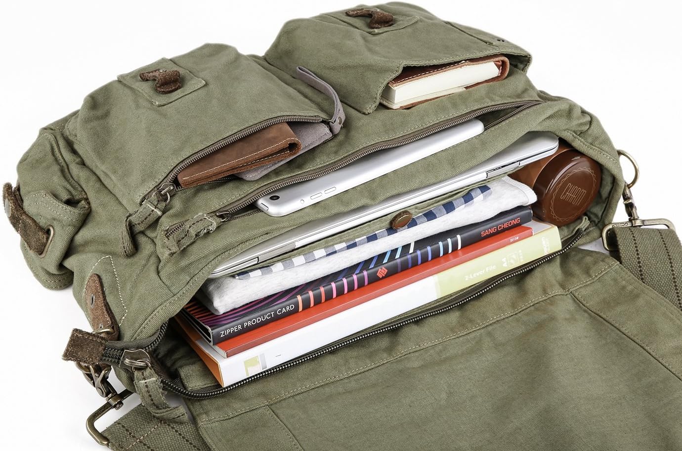 Exclusive Gootium Canvas Messenger Bag - Vintage Satchel Cross Body Shoulder Bag, Fit 15.6-Inch Laptop, Olive Green Promo Discount Up To 70% Off Gootium Canvas Messenger Bag - Vintage Satchel Cross Body Shoulder Bag, Fit 15.6-Inch Laptop, Olive Green