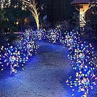 Vista 23 de Anordsem Luces Solares para Exteriores Decorativas: Alambre de Cobre Flexible con 120 Perlas LED de Fuegos Artificiales - Impermeables, DIY