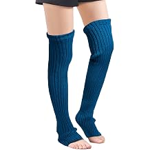 Leotruny Womens Winter Over Knee High Footless Socks Knit Leg Warmers