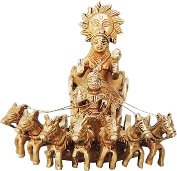 Brass Surya Dev Rath Idol 1.788Kg