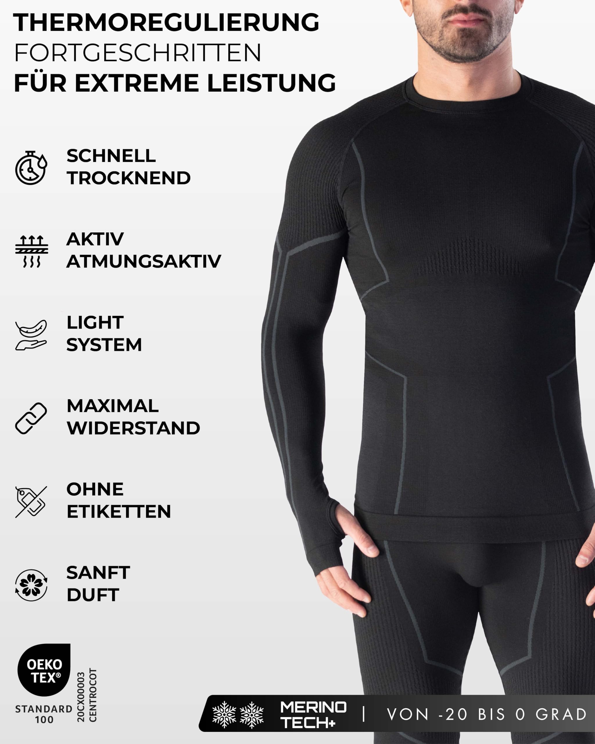 Risalti MęSka Koszulka Termoaktywna Z DłUgim RęKawem Merino Tech - MęSki Sweter Termoaktywny Z WełNy MerynosóW, Bezszwowa Zimowa Bielizna Termoaktywna Dla MężCzyzn - Made In Italy