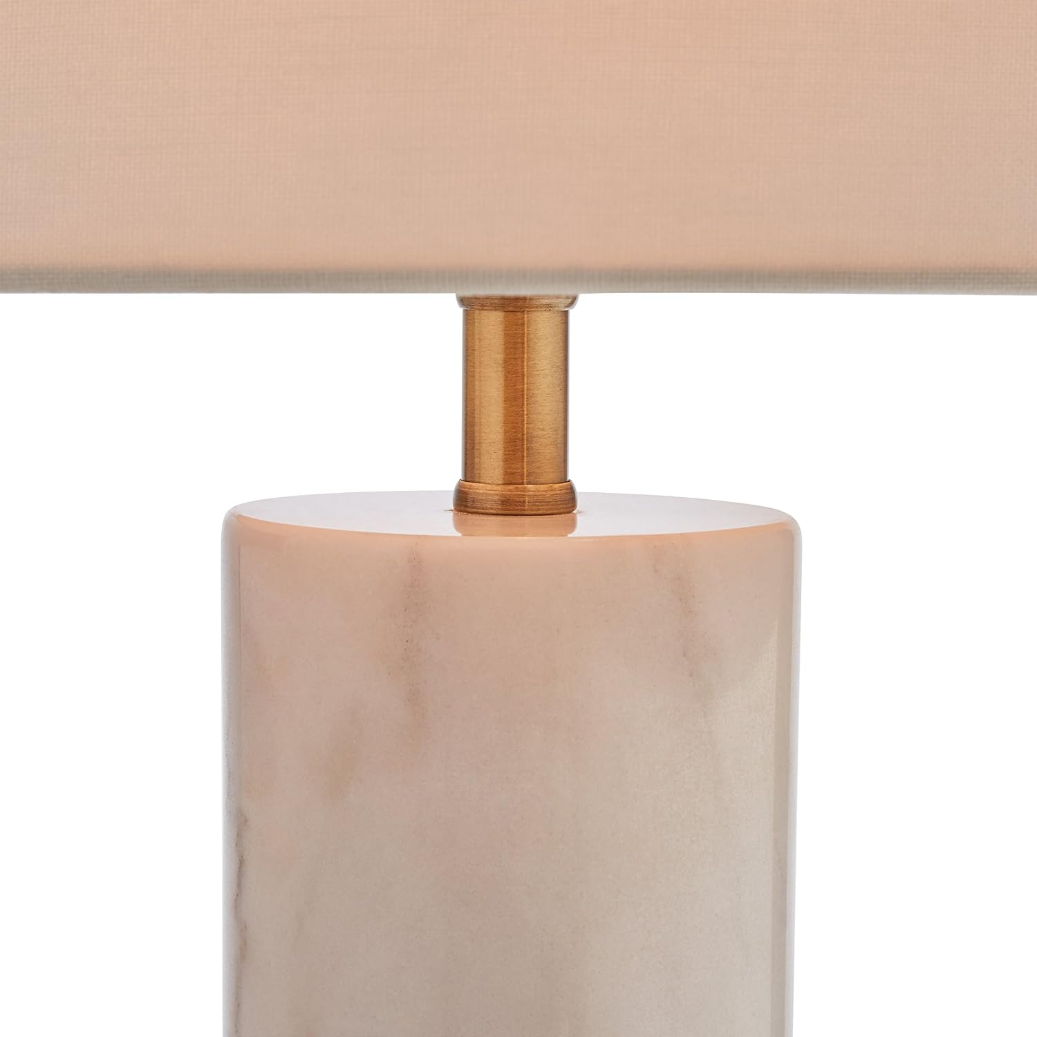 Amazon Brand – Rivet Mid-Century Modern Marble Pillar Table Desk Lamp with Light Bulb, 22"H, White Marble and Brass