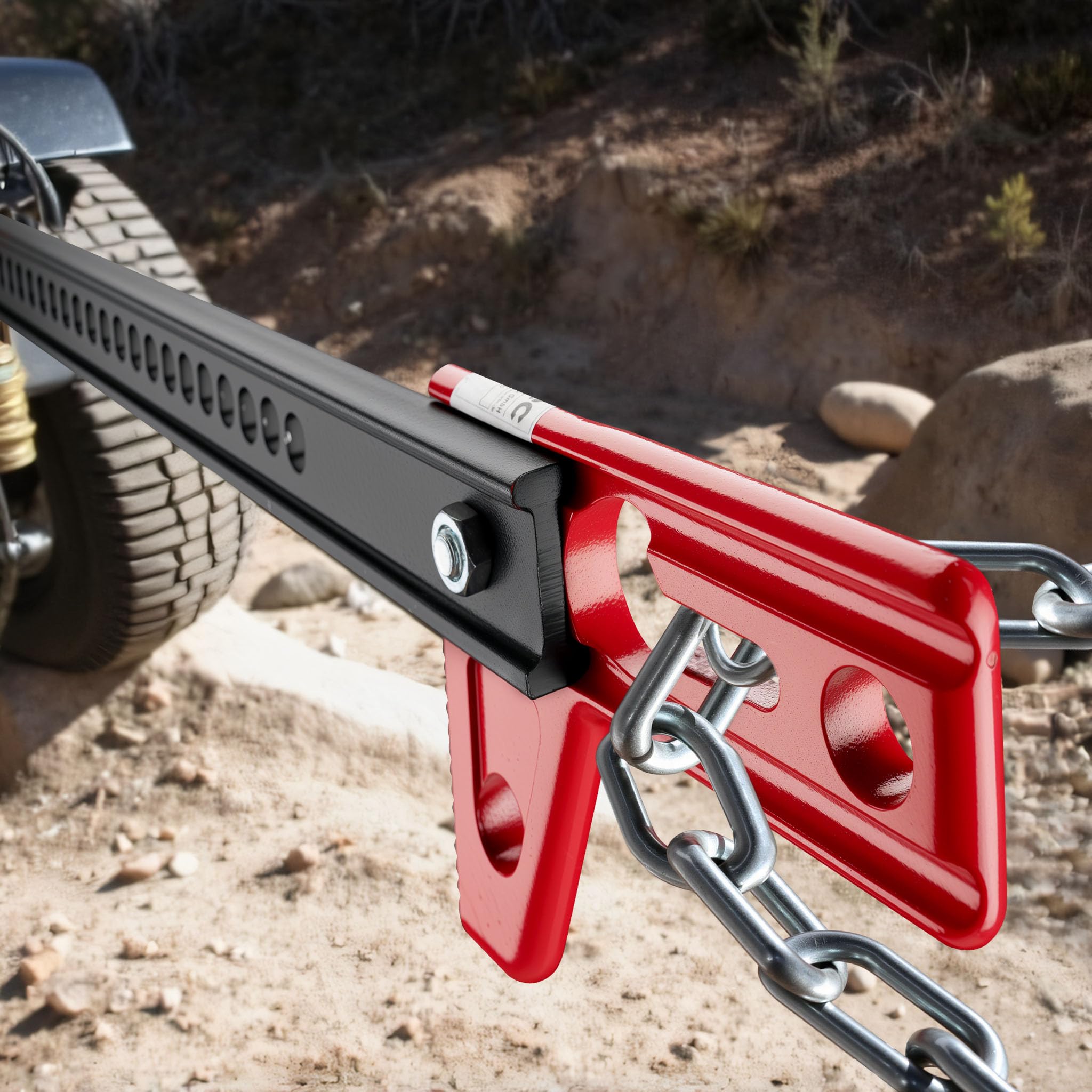Wiltec Farm Jack obere Klemme, Wagenheber Schelle, Farm Jack Zubehör robuste Stahlkonstruktion, Top Clamp für sichere Hebe- und Windeeinsätze