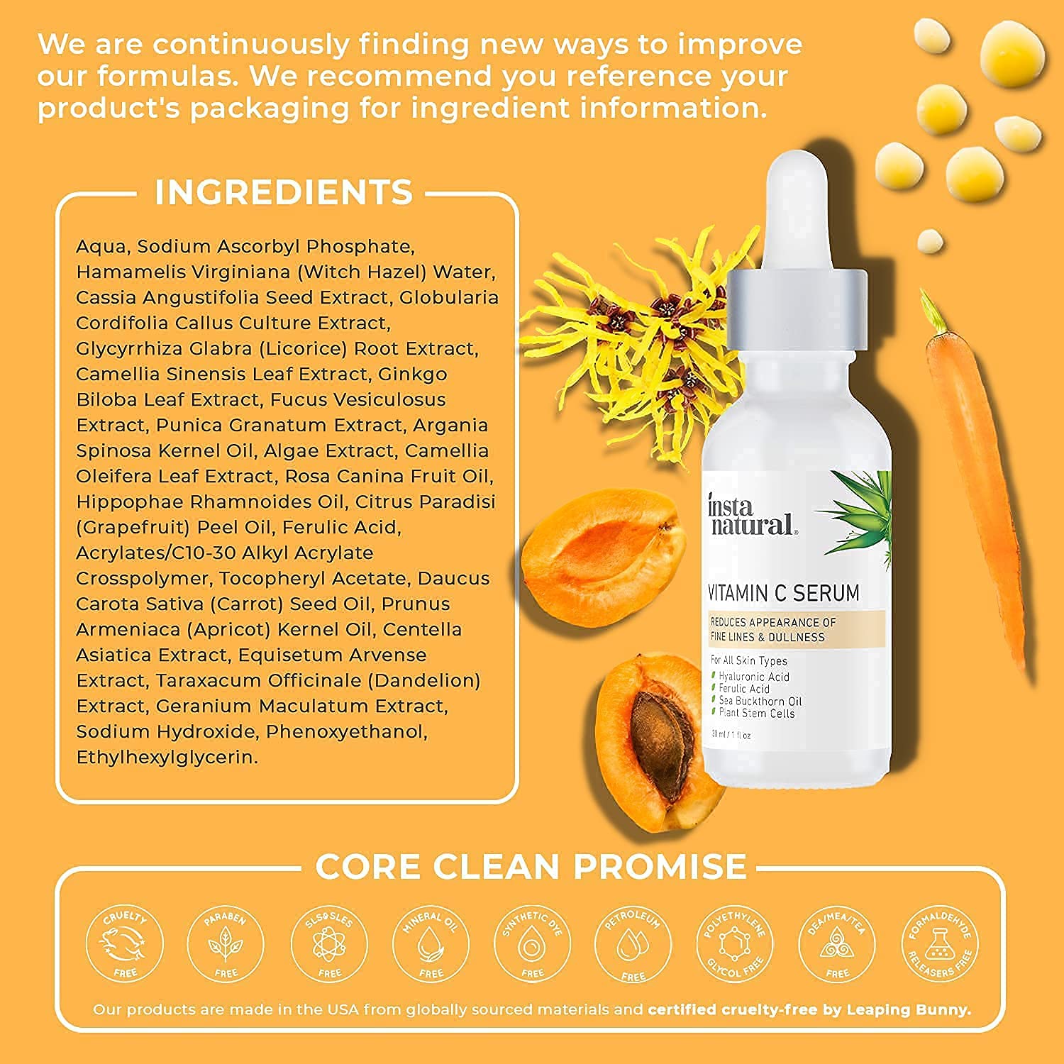 InstaNatural Vitamin C Serum with Hyaluronic Acid & Ferulic Acid