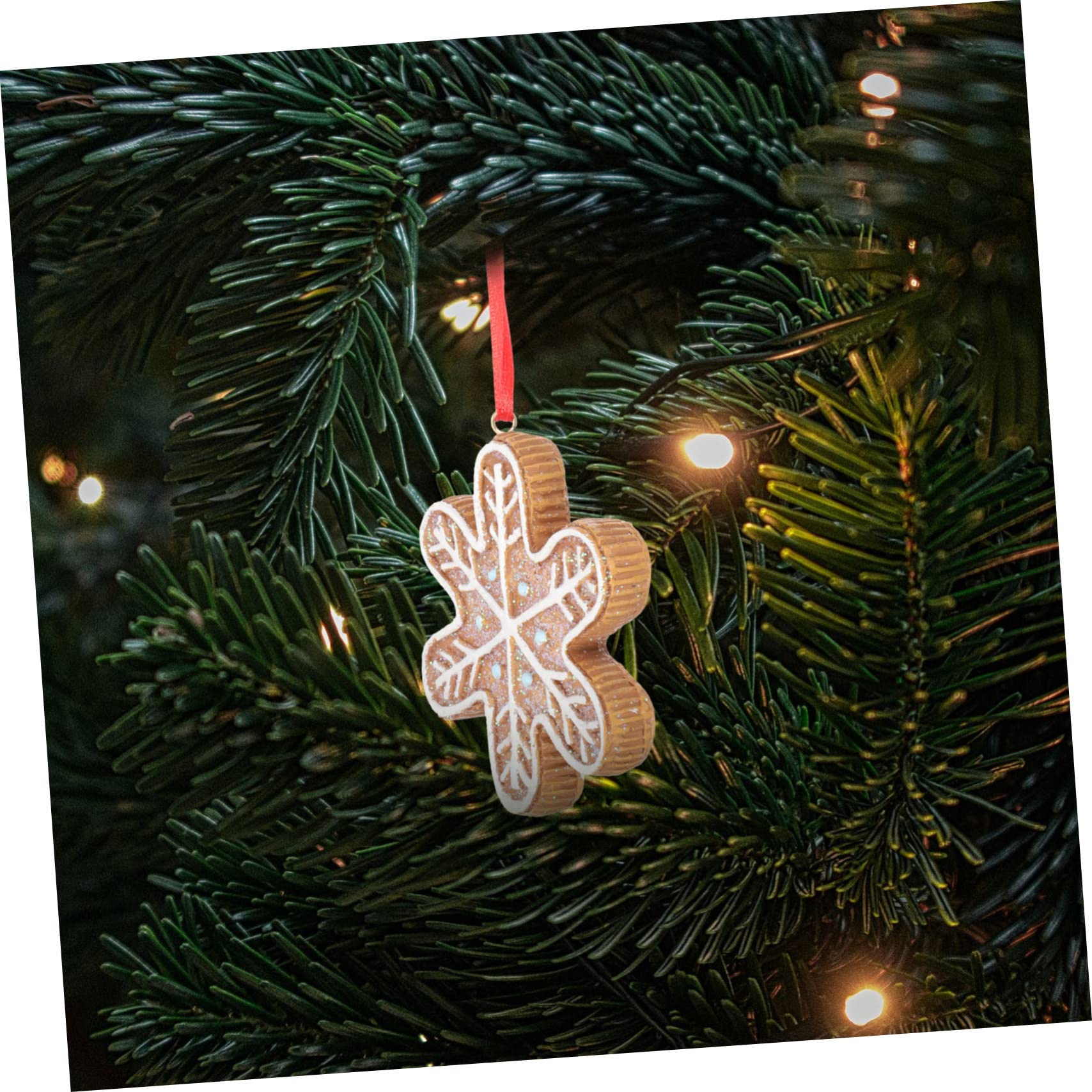 PRETYZOOM 3 Piezas Decoración del Árbol De Navidad Precioso Colgante De Nieve Colgante De Navidad Adorno De Hombre De Pan De Jengibre Decoración Hogareña Mini Figuras Resina Light Brown
