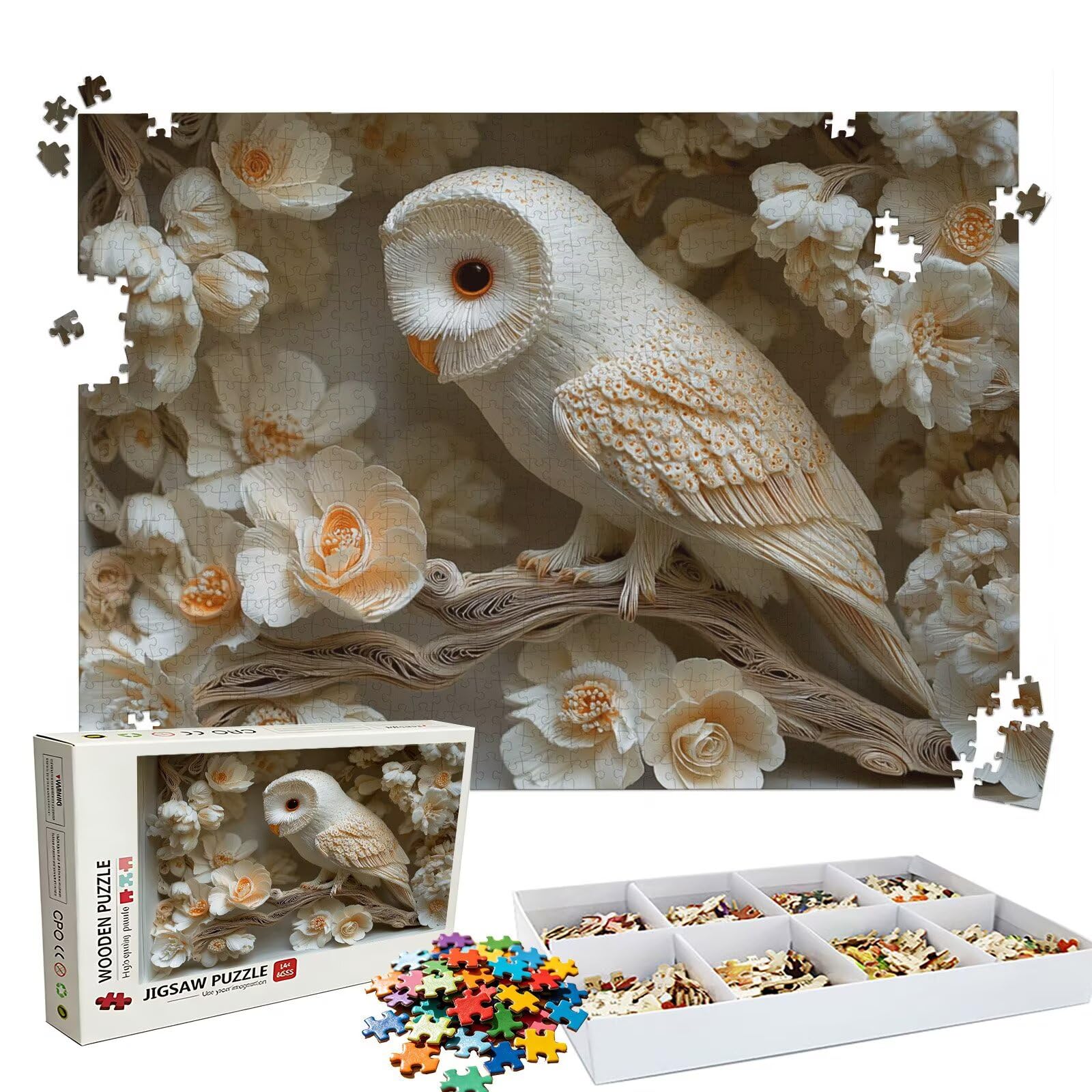 Puzzle 4000 Pezzi taglio gufo, Puzzle 4000 Pièces Challenge Impossible, Puzzles 141.5x87.5 cm Taglia Grande Adulti, Giochi Educativo per Famiglie, Regalo Puzzles Classici, Decorazioni Casa W3H-770