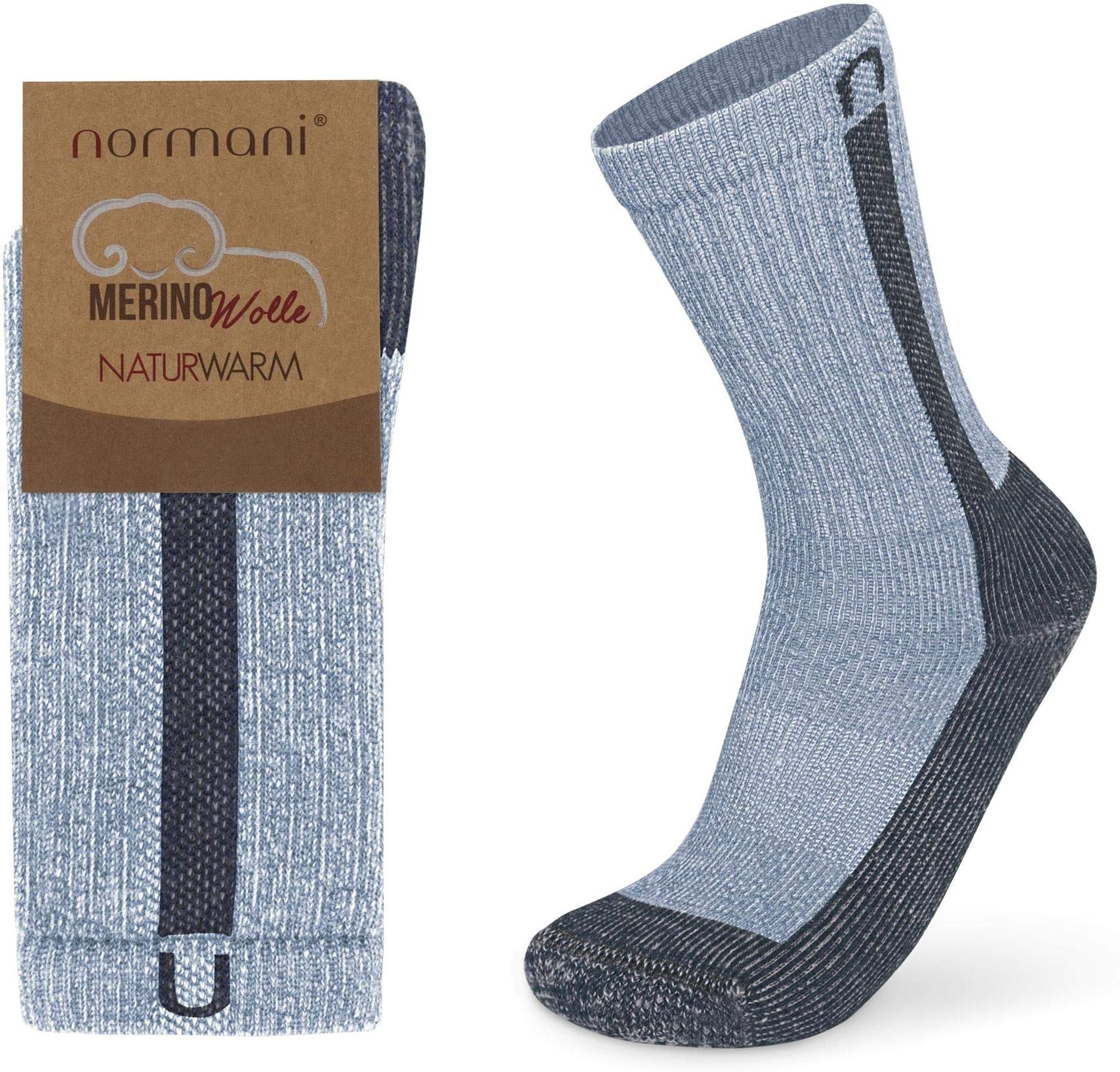normani 2 Paar Merino Wander- und Arbeitssocken Extrem Stabil für Outdoor Aktivitäten