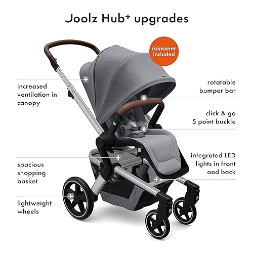 Miniatura 2 de Joolz Hub+ - Cochecito prémium para bebés de 6 meses hasta 50 libras, comodidad y seguridad superiores, fácil de plegar y llevar, luces LED