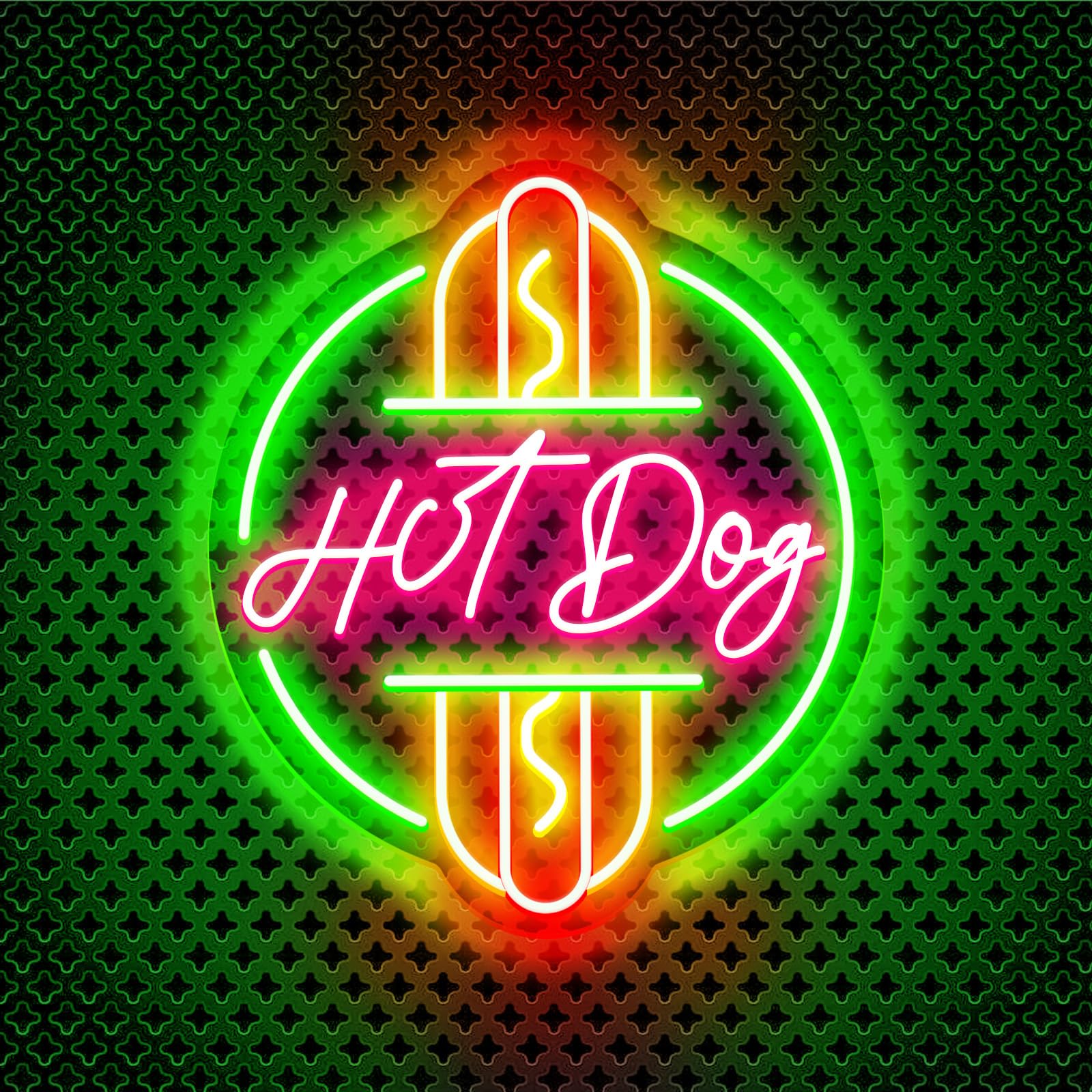 Hot Dog Neon Sign for Wall Decor Hot Dog Shaped LED Neon Light Colorful USB Powered Light up Sign for Business Fast Food Shop Restaurant Cafe Drink Bar Shop Window 10.24" x11.81"