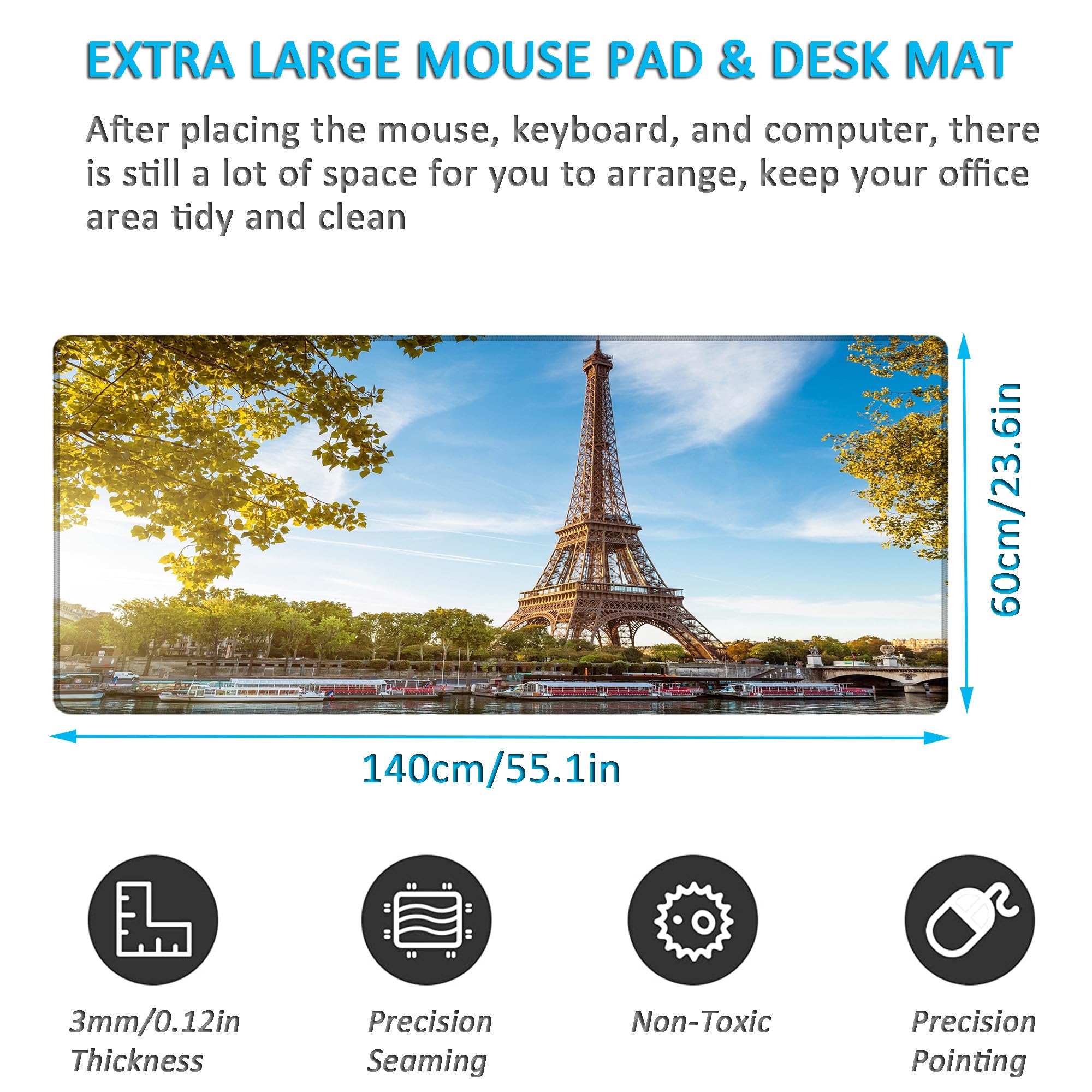 LL-COEUR XXXL Gaming Tappetino per Mouse Scrivania Computer Portatile Mousepad (1400 x 600 x 3 mm, Colore 6)
