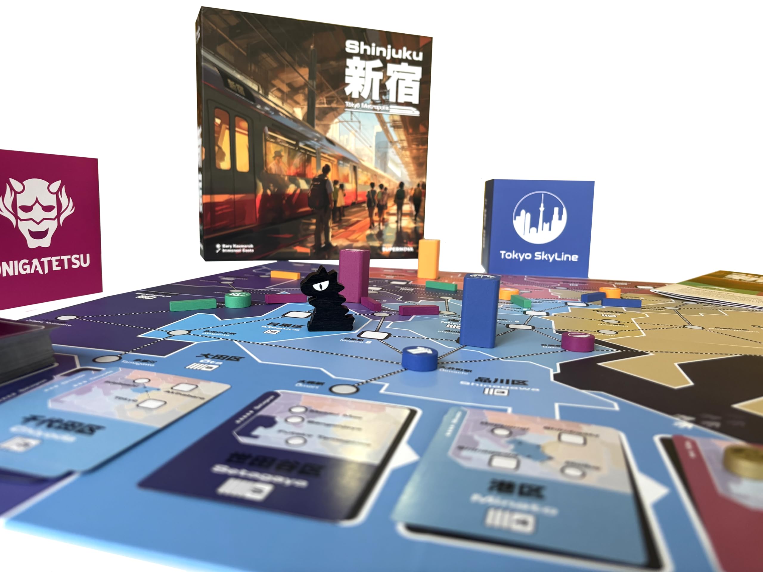 Shinjuku - Un gioco gestionale strategico dove costruisci e colleghi negozi, sfruttando trasporti e risorse avversarie, 2-4 giocatori, 10+, Edizione in italiano/inglese