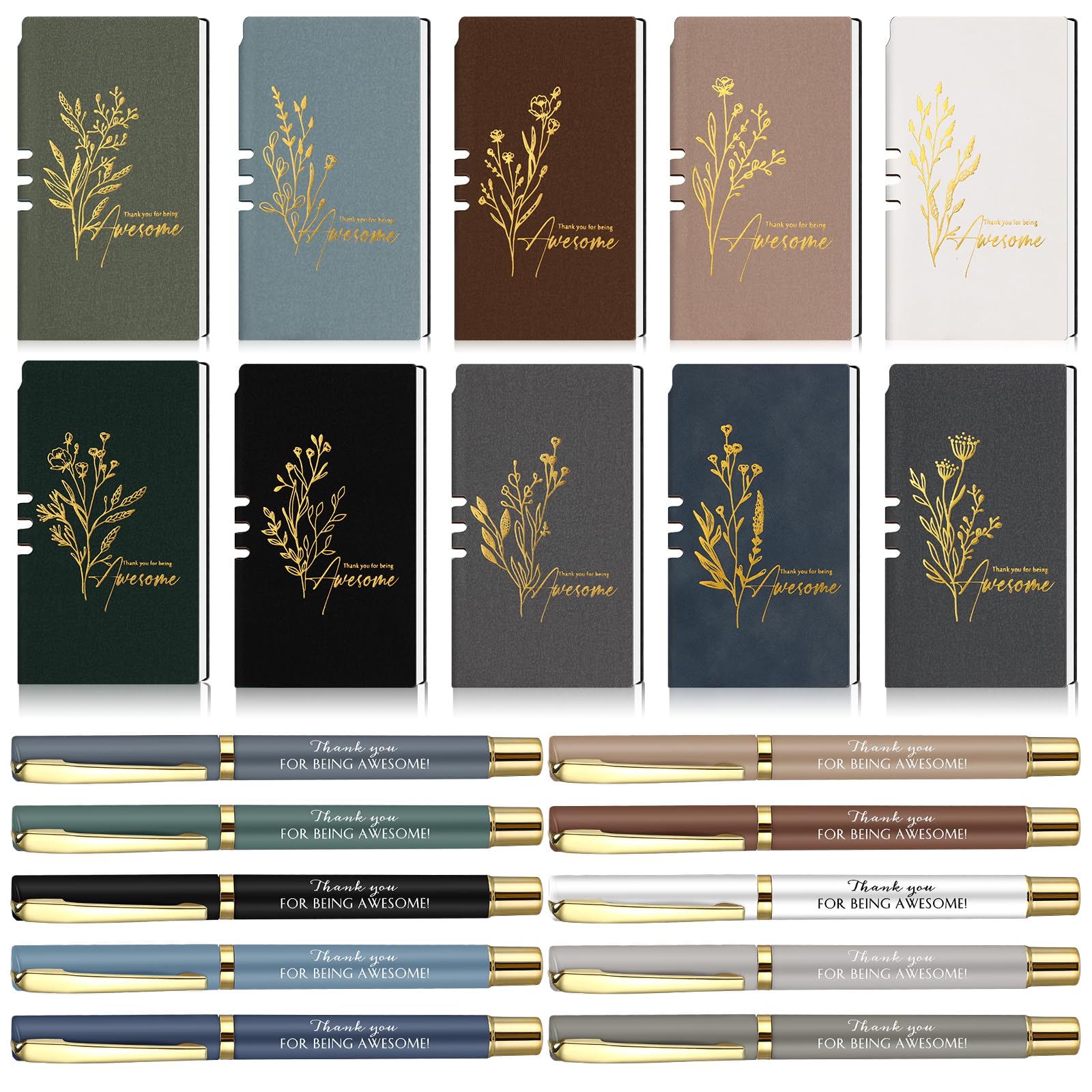 Moinchore 10 Sets Employee Appreciation Gifts Bulk Motivational Notebook and Pens Volunteer Social Worker Gifts Bulk for Easter Team Coworker Staff