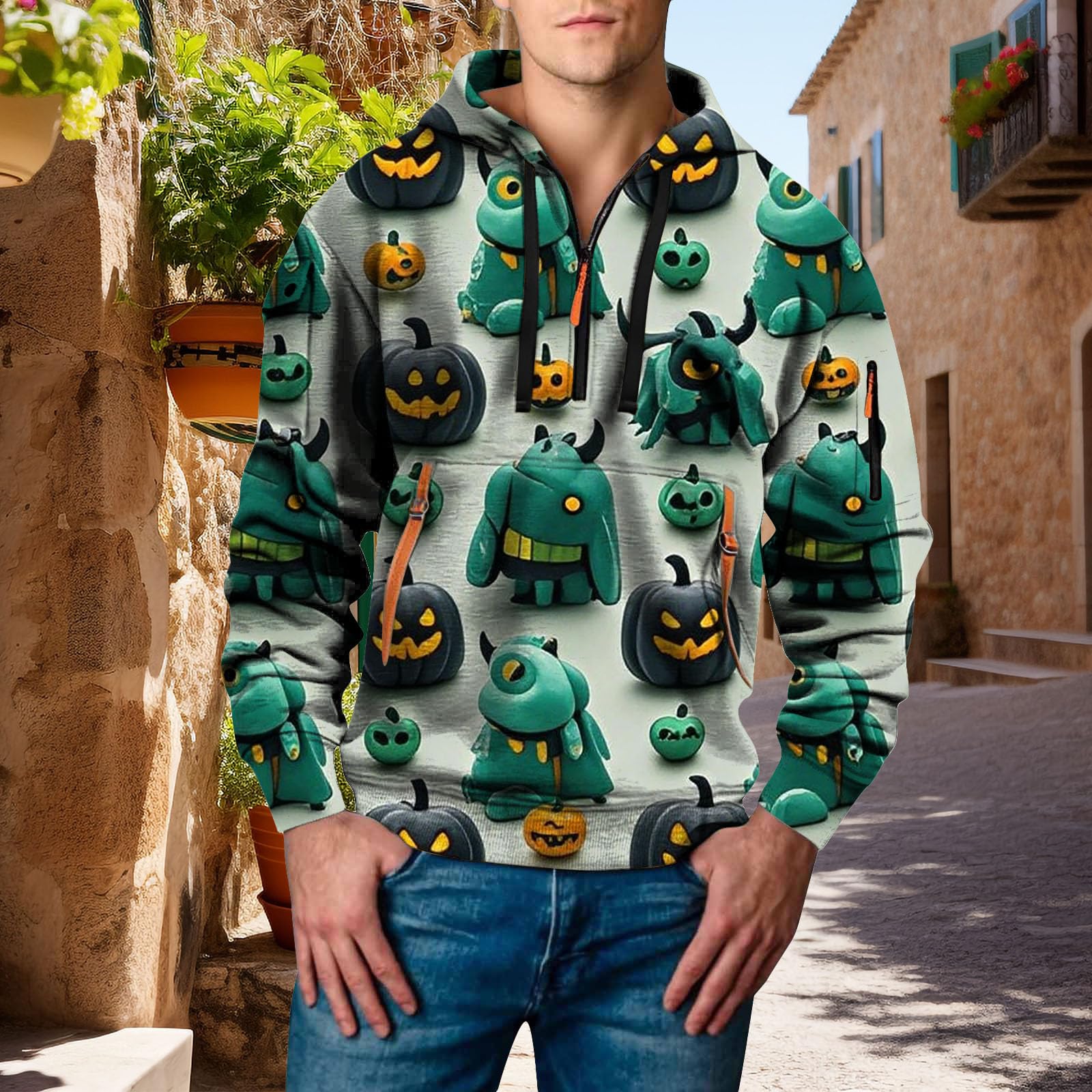 Ropa Anti UV Hombre Sudadera De Manga Larga para Hombre, Estilo Otoño, con Estampado 3D. Camiseta Exteriores. Sudaderas Barca (Green, L) Caza Proteccion Solar Kit Pesca Camisa Ciclismo