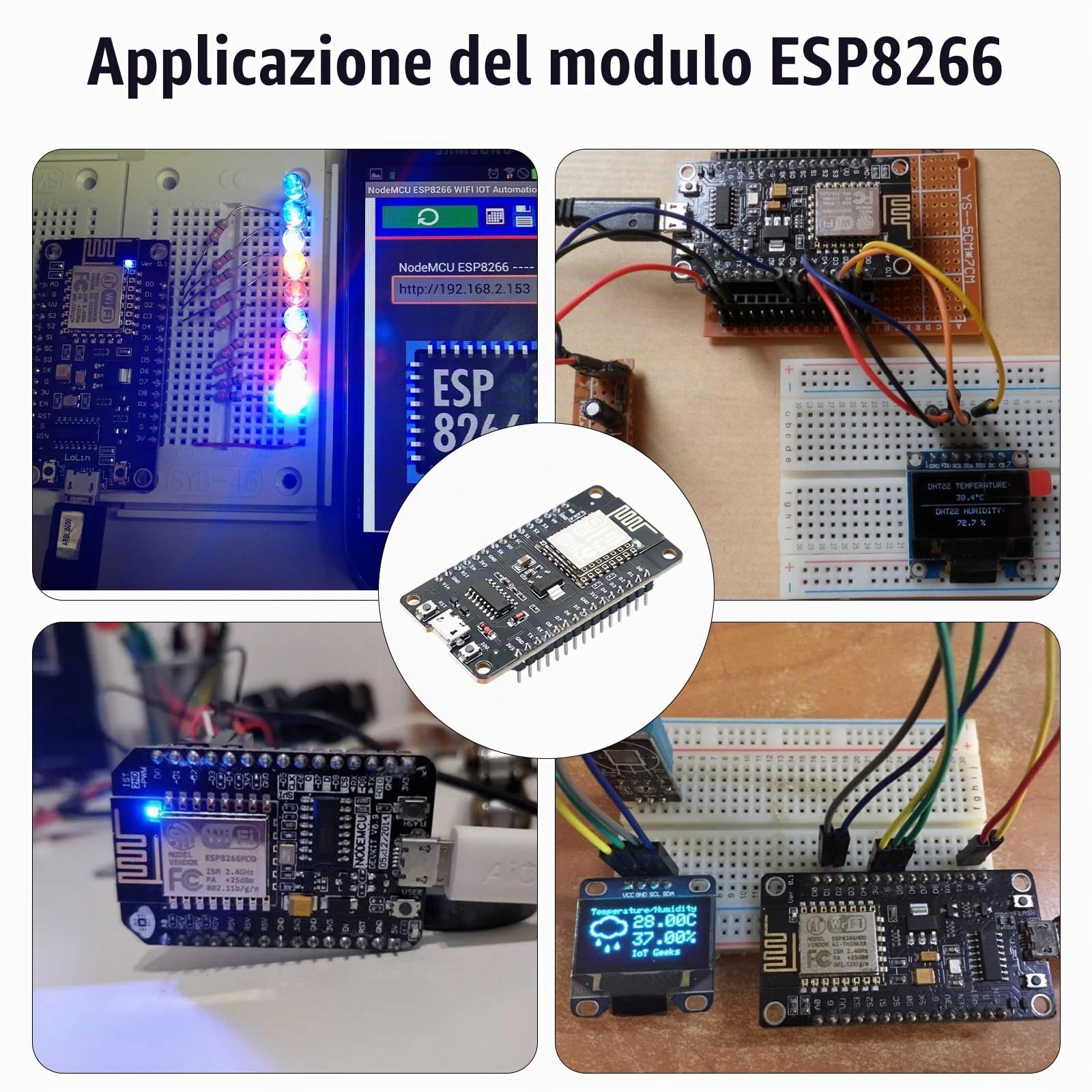 Kit 3 Pezzi ESP8266 NodeMCU 12F V3 – Scheda WiFi Con CH340 E USB-C Per Progetti Arduino E IoT