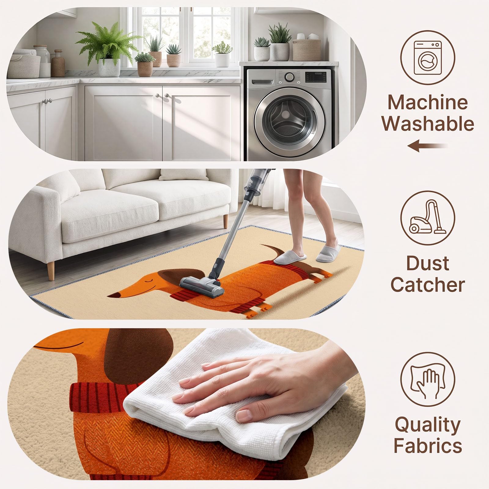 Tapis de Salon Mignon Teckel Pull 140 x 200 cm Garçons Filles Adolescents, Animaux Japonais Tapis de Chambre 3D Imprimé Flanelle Lavable Moquette Coucher Cuisine Bureau