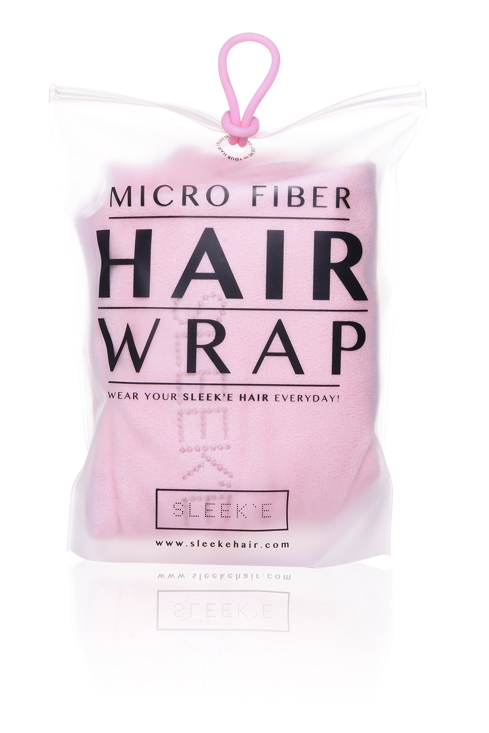 Sleek'e Microfiber Hair Wrap | Ultra Absorbent and Soft Anti-Frizz Quick Dry Hair Turban Twist Towel for Drying Thick, Curly, and Long Hair (Millenial Pink)