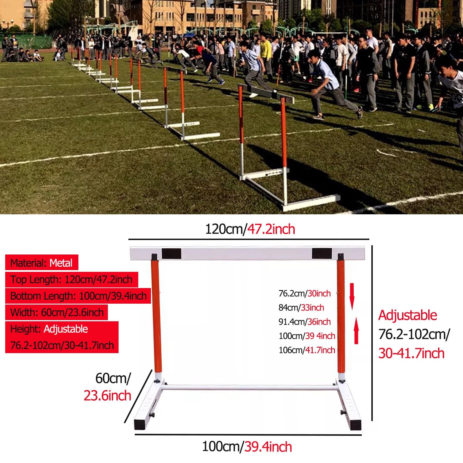 Equipo de práctica Deportiva: Vallas de 120 cm para Entrenamiento de Agilidad, Vallas de Velocidad Profesionales Ajustables para Entrenadores atléticos, Equipo de Entrenamiento de