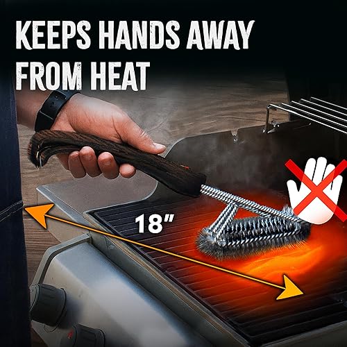 Miniatura 9 de Cepillo para parrilla con limpieza 360 Kona el mejor cepillo de parrilla de 18 pulgadas limpiador de parrilla de acero inoxidable 3en 1que