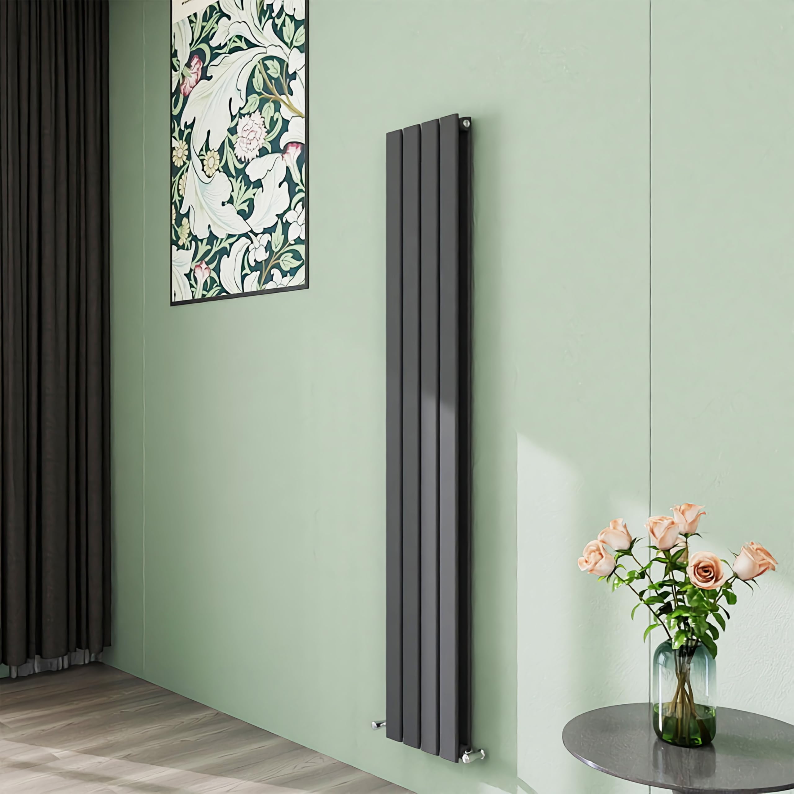 Simple Bathroom 1600×272mm Vertical Panel Designer Radiator Anthracite Double Flat Panel Central Heating Radiators