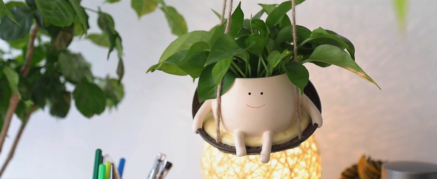 Amazon.com: NINIPAPA Hanging Swing Chair Planter Pot Smile Face