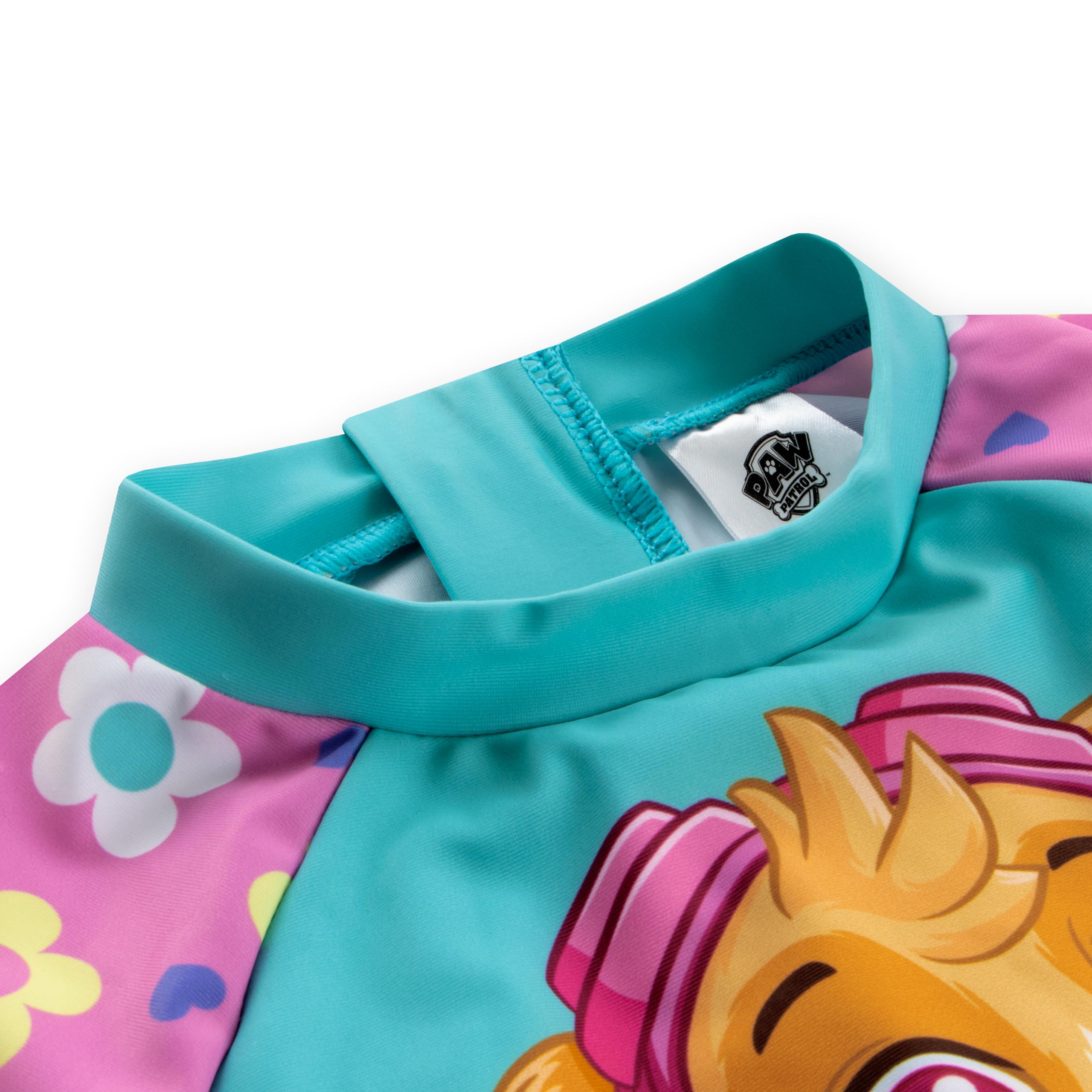 PAW Patrol Kostium Kąpielowy Dla Dziewczynki | Strój Kąpielowy Skye | Kwiatowy Kostium z Długim Rękawem