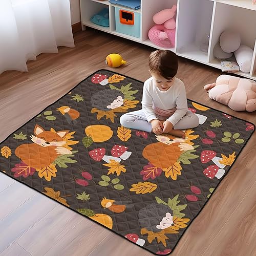 Miniatura 6 de Sleeping Fox and Hedgehog - Tapete suave acolchado para gimnasio y actividades para el suelo, resistente al agua, para bebés pequeños, 50 x 50