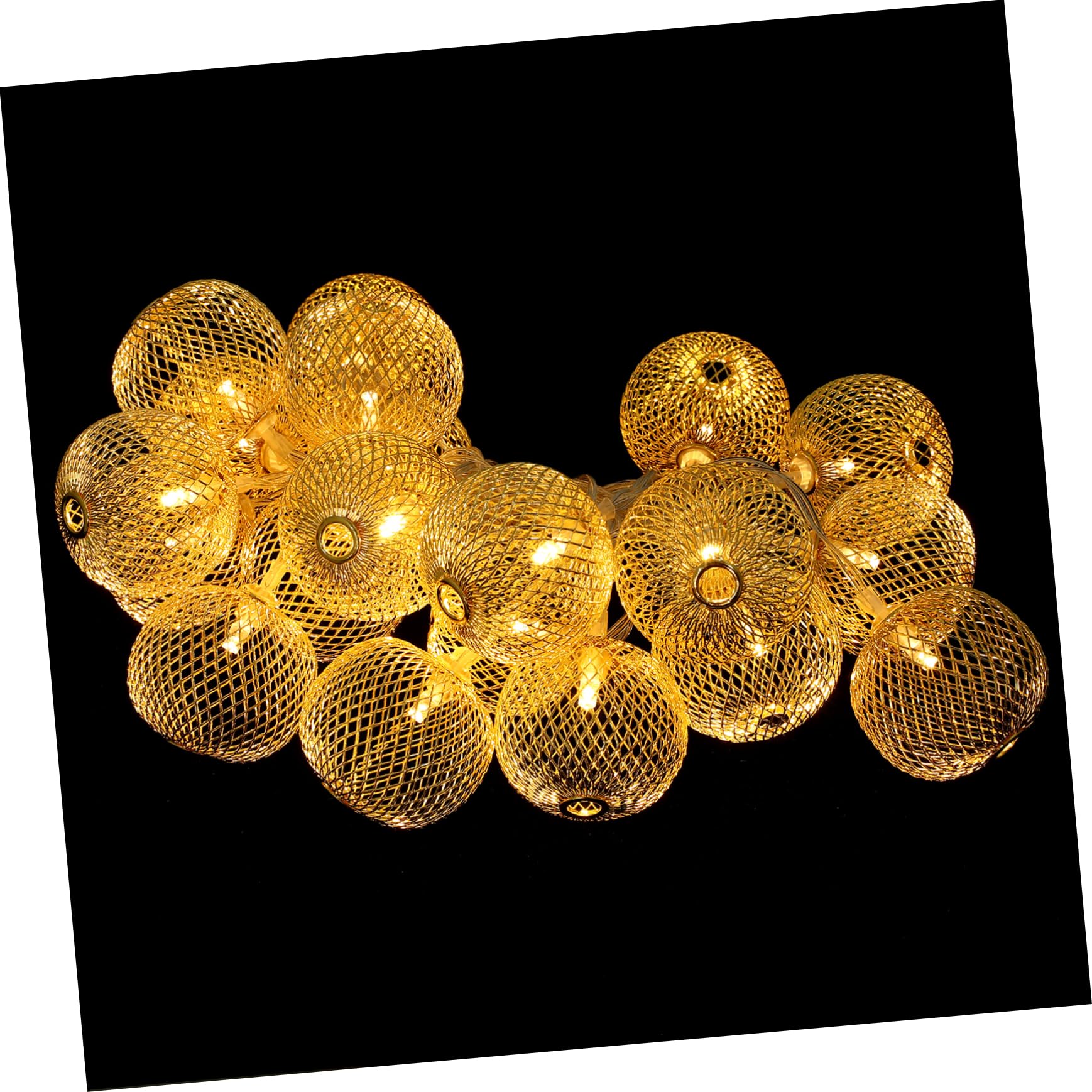 PRETYZOOM Christmas Decor Indoor Outdoor Iron Ball Lantern String Lights Vintage Christmas Decorations