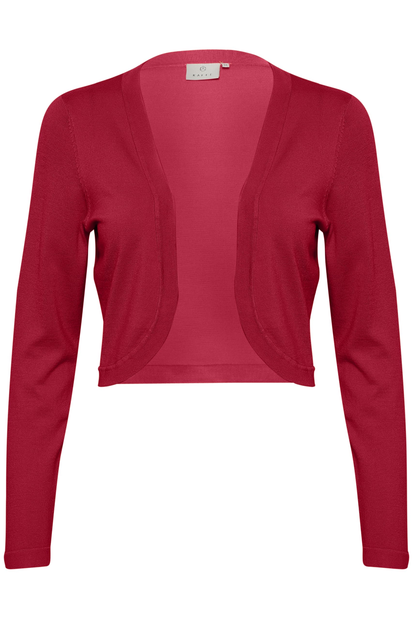 KAFFE Women's Bolero Knitted Cardigan Sweater Cropped Open-Front, High Red, S