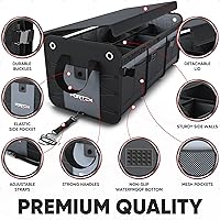 Vista 2 de FORTEM Organizador de maletero de coche (3 compartimentos, gris) + correas de trinquete