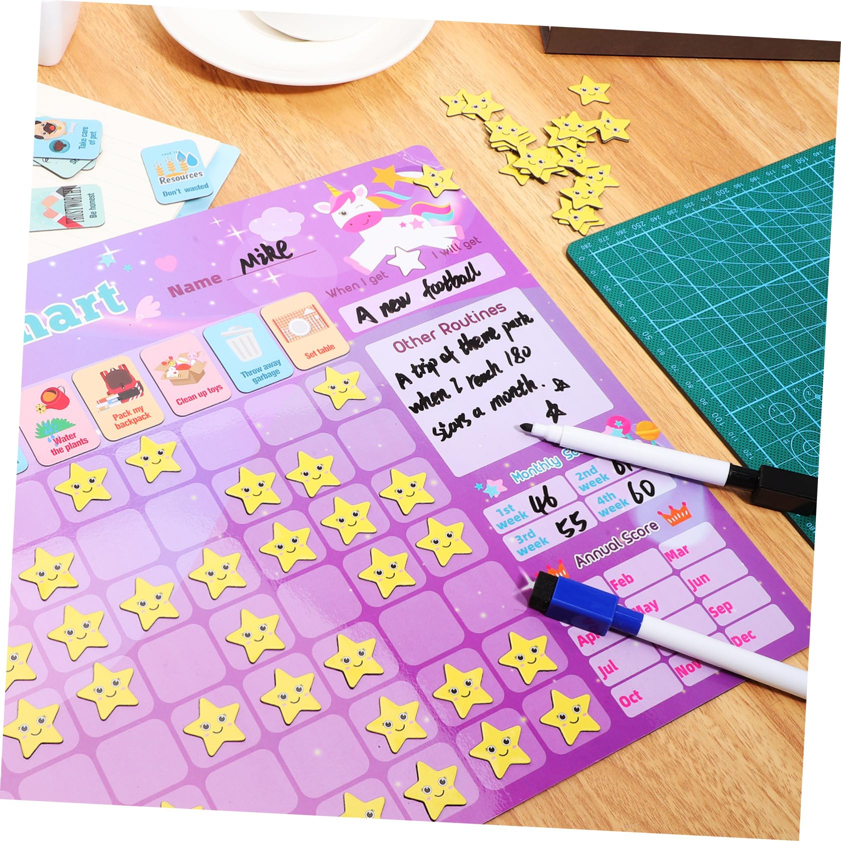 Tabla de Recompensas Magnética 1 Juego Plástico Diseño Adorable