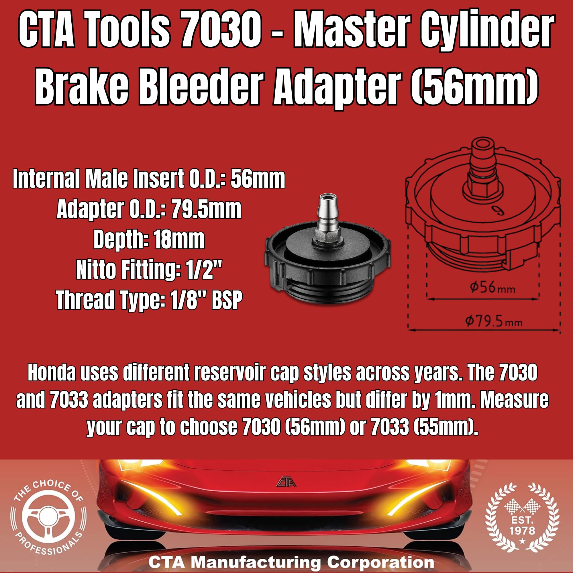 CTA Tools 7030 Master Cylinder Adapter-Honda : Amazon.ca: Automotive