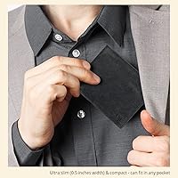 Vista 58 de Carteras RFID delgadas para hombres - Cartera de bolsillo frontal de piel genuina Marrón vintage