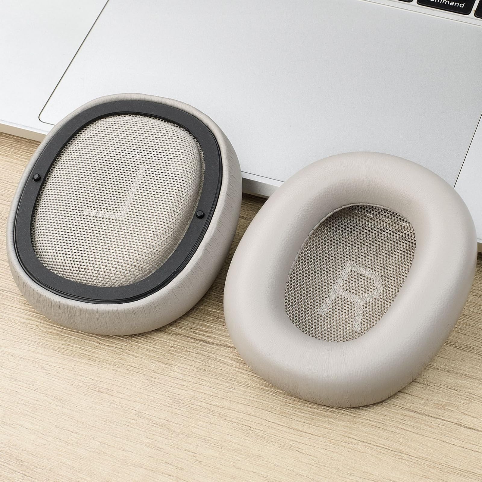 1 par de almohadillas de piel de oveja para los oídos, almohadillas de espuma viscoelástica para auriculares